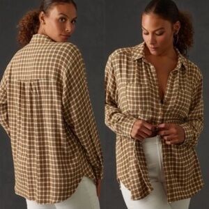 Pilco pink and green flannel Super Soft Size Small